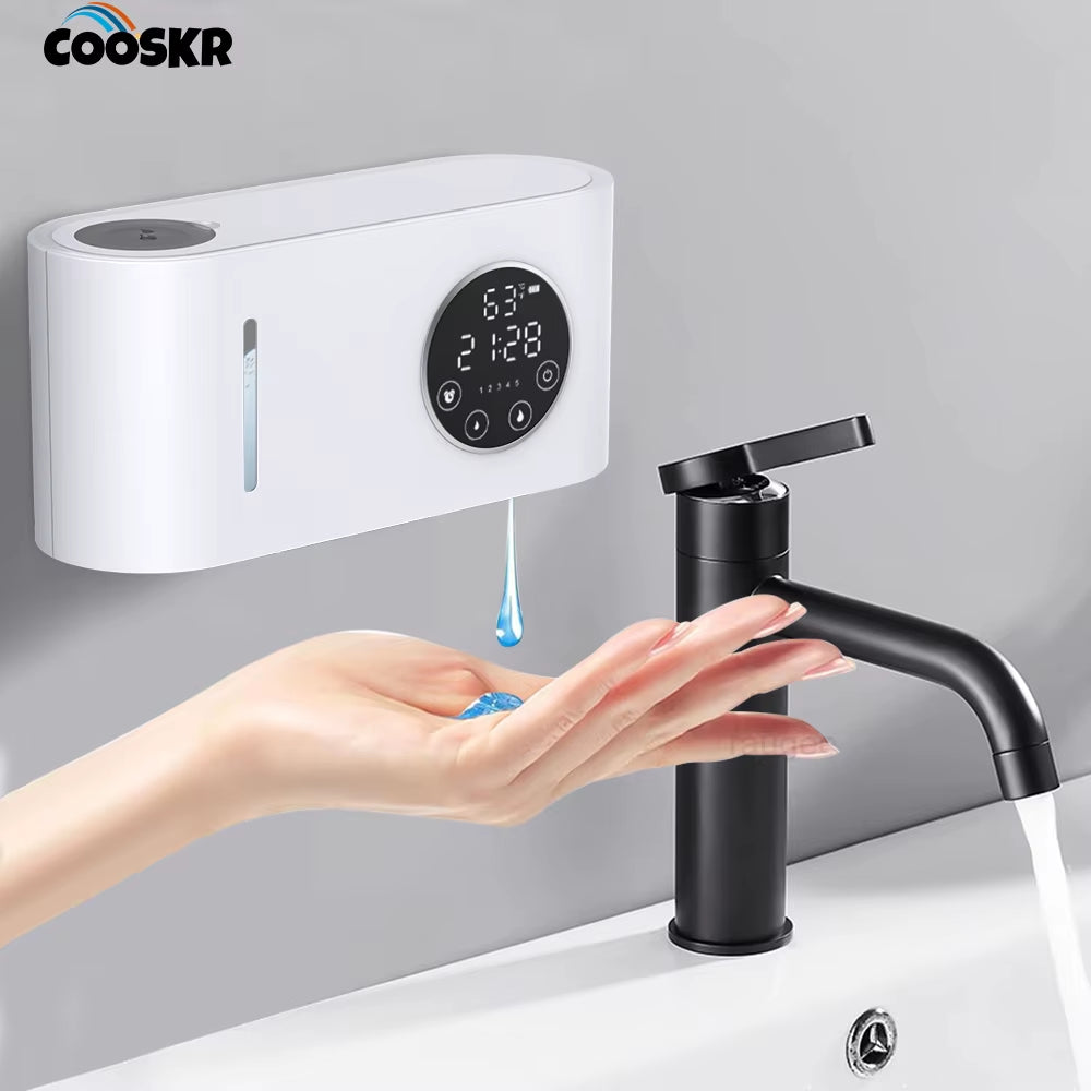 Automatic Soap Dispenser Touchless Sensor Soap Dispenser with LED Screen Wall-Mounted Handwashing Fluid Sensor Soap Dispenser