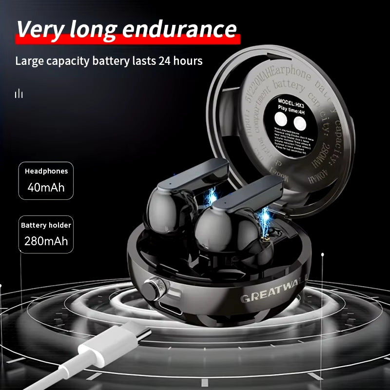 All-Metal Zinc Alloy Body Stylish Design Wireless Earphones Bluetooth Earphones